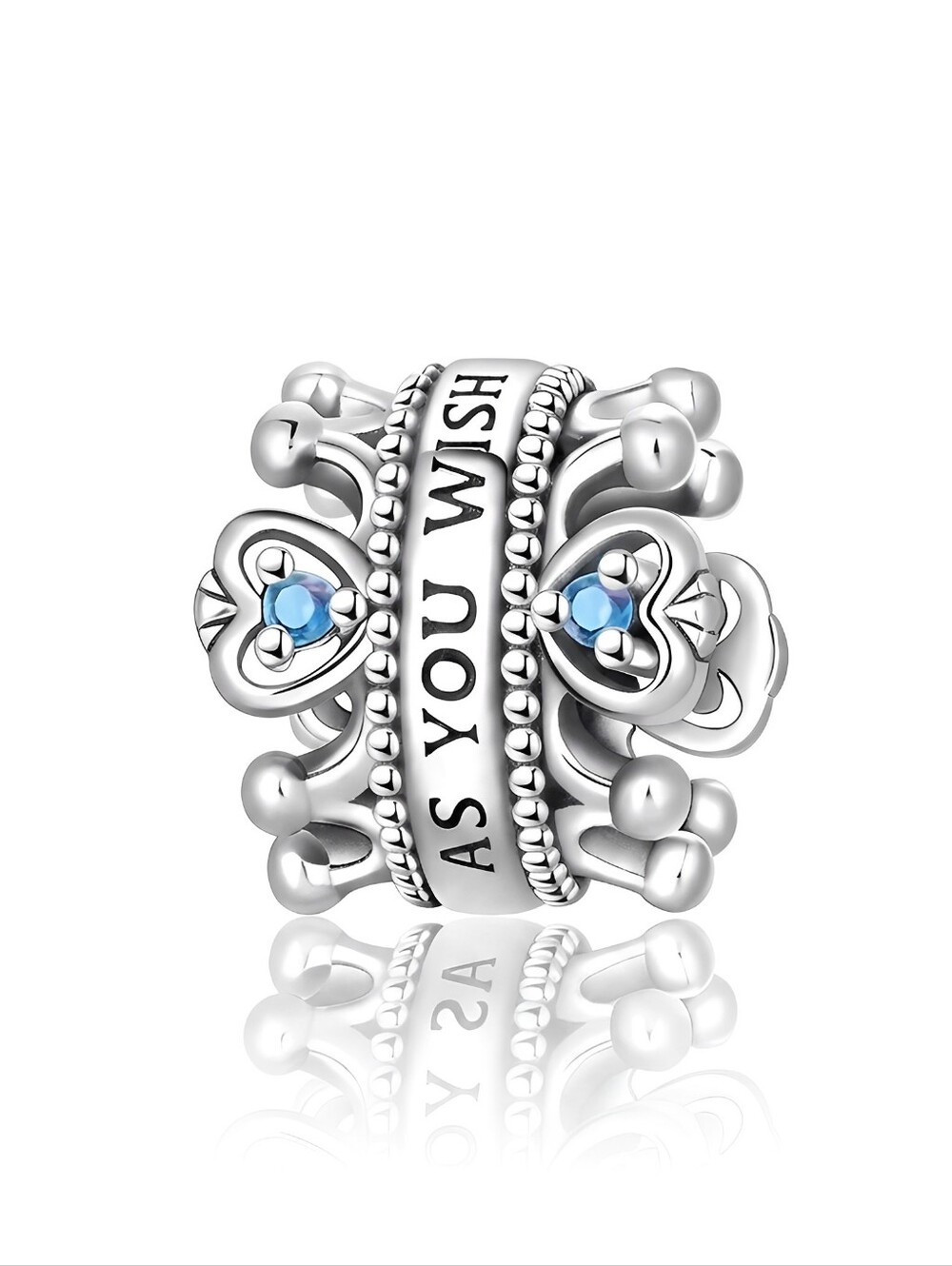 Blue Zircon Crown Bracelet Charm